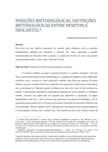 posições metodológicas. distinções metodológicas entre newton e