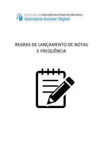 REGRAS DE LANÇAMENTO DE NOTAS E FREQUÊNCIA