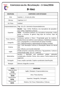 conteúdos das av.recuperação –1ª unid/2016 8º ano