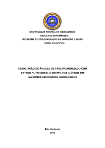 associação do ângulo de fase padronizado com estado nutricional e
