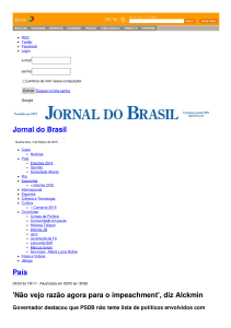 Jornal do Brasil País `Não vejo razão agora para o impeachment