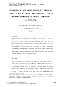 lexicografia bilingue e tratamento digital na elaboração de um