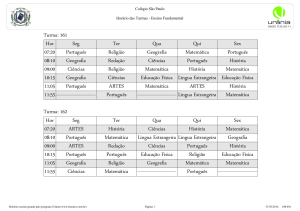 Turma: 161 Hor Seg Ter Qua Qui Sex 07:20 Português Religião