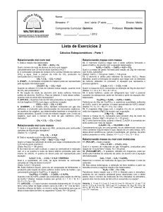 Lista de Exercícios 2 - PROF. RICARDO HONDA