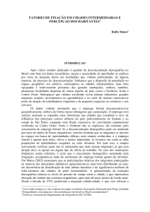 fatores de fixação em cidades intermediárias e percepçao dos