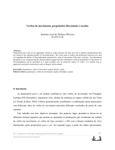 Verbos de movimento, preposições direcionais e escalas António