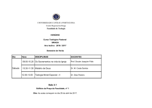 Horário Teol. Pastoral 2016-17 - Verão - Teologia