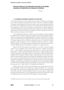 Políticas Públicas da Secretaria Nacional de Economia