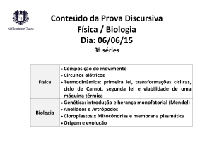 Conteúdo da Prova Discursiva Física / Biologia