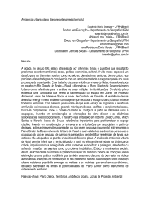 Ambiência urbana: plano diretor e ordenamento territorial Eugênia