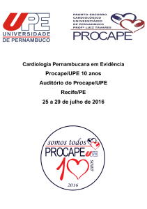 Procape/UPE 10 anos Auditório do Procape/UPE Recife/PE 25 a 29