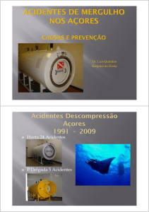 Acidentes de mergulho nos Açores: causas e medidas de prevenção