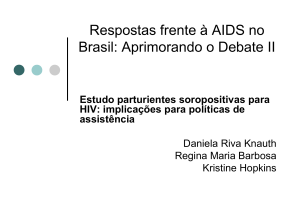 Respostas frente à AIDS no Brasil: Aprimorando o Debate II