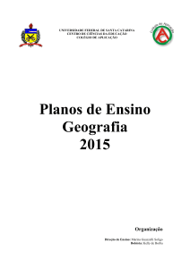 Planos de Ensino Geografia 2015 Organização