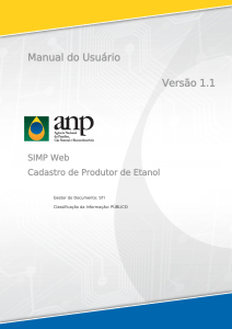 Manual do usu&aacute;rio - SIMP WEB cadastro de produtor de etanol