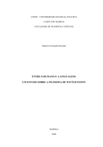 um estudo sobre a filosofia de Wittgenstein - UNESP