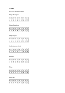 UCS/RS Gabarito – Vestibular 2009 Língua