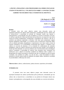 a prática pedagógica dos professores das séries iniciais do ensino