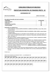 Caderno de Prova Enfermeiro PSF