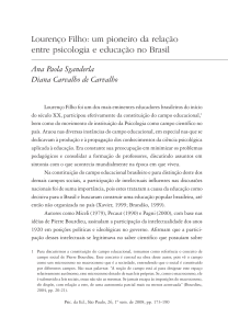 Lourenço Filho: um pioneiro da relação entre psicologia e educação