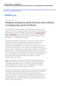 Mudança de governo pode favorecer setor elétrico no longo prazo