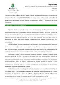 Coqueluche - Secretaria da Saúde do Estado do Ceará