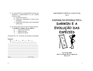 DARWIN E A EVOLUÇÃO DAS ESPÉCIES