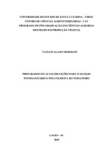 Preparados em altas diluições para o manejo - udesc