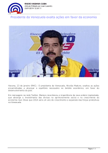 Presidente da Venezuela exalta ações em favor da economia