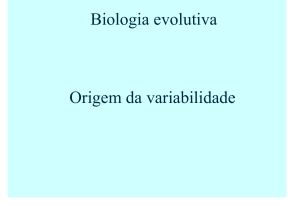 Origem da variabilidade Biologia evolutiva