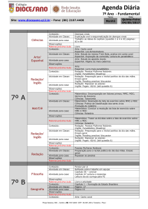 Agenda Diária 7º A 7º B