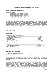 vacina adsorvida difteria, tétano e pertussis (acelular) Forma