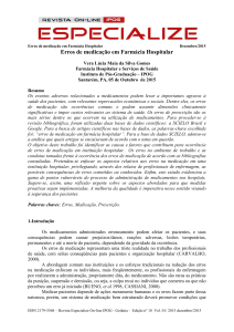 Erros de medicação em Farmácia Hospitalar
