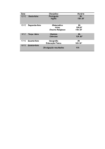 Data Disciplina Horário 12/12 Sexta