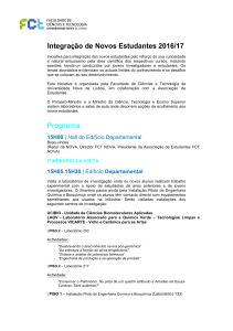 Programa - FCT/UNL - Universidade NOVA de Lisboa