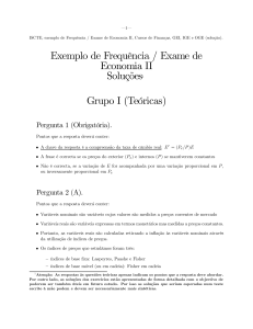 Exemplo de Frequência / Exame de Economia II
