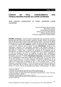 câncer de pele: conhecimento dos trabalhadores rurais do cariri