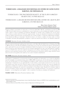 tuberculose: a realidade documentada do centro de
