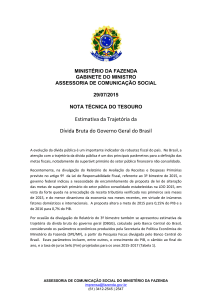 Estimativa da Trajetória da Dívida Bruta do Governo Geral do Brasil