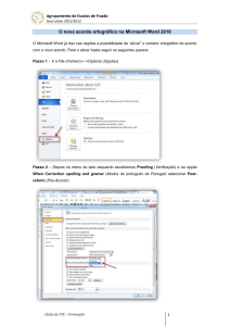 O novo acordo ortográfico no Microsoft Word 2010
