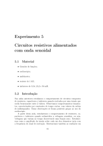 Experimento 5 Circuitos resistivos alimentados com onda senoidal