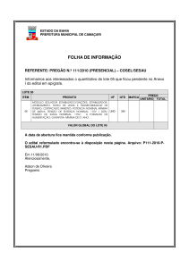 folha de informação - Governo do Estado da Bahia