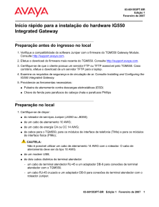 In&iacute;cio r&aacute;pido para a instala&ccedil;&atilde;o do hardware IG550