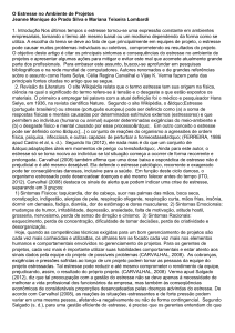 O Estresse no Ambiente de Projetos Jeanne Monique do Prado