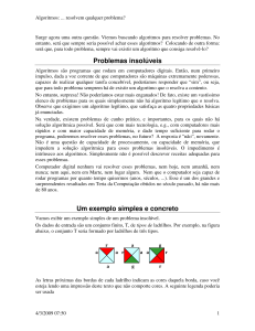 Problemas insolúveis Um exemplo simples e concreto - IC