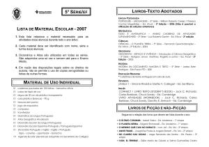 lista de material escolar - 2007 material de uso individual 5ª série/ef