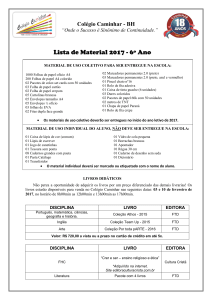 Lista de Material 2017 - 6º Ano