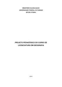 Projeto Pedagógico do Curso de Licenciatura em Geografia