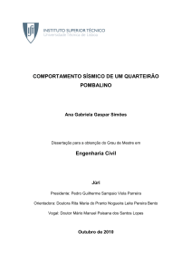 COMPORTAMENTO SÍSMICO DE UM QUARTEIRÃO POMBALINO