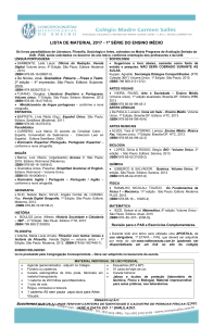 LISTA DE MATERIAL 2017 - 1ª SÉRIE DO ENSINO MÉDIO